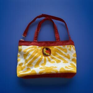 Floppy Unstructured Parrot Mola Tote Bag Beach Travel Handmade Cotton 22"x14"x5"